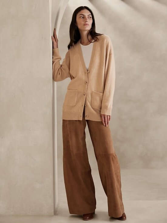 Banana Republic Sweaters - Banana Republic Caro Oversized Lightweight Cashmere Cardigan Color Sandstorm NWT